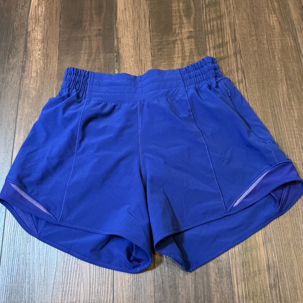 Lululemon Hotty Hot High-Rise Lined Shorts Larkspur Blue Running Size 4 LW7DCNS